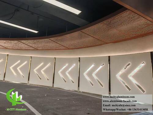 Neueste Unternehmenslösungen zu Innovative Hintergrundbeleuchtung Perforierter Aluminiumfassade für modernes Parkplatzprojekt