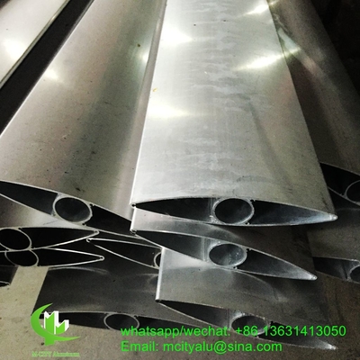 250 mm Architektonische Flugflügelprofil-Aluminium-Scheibenblätter mit ovaler Form für Fassadenvorhang