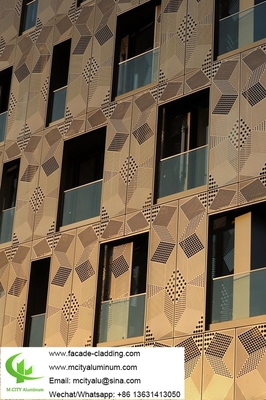 Goldfarbe Metall-Aluminium-Perforationsverkleidung für die Außenverkleidung von Fassaden