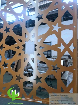 Lasergeschnittene Metallbildschirmdekoration für Fassaden, Zäune, Handgelenkdekoration Aluminiummaterial