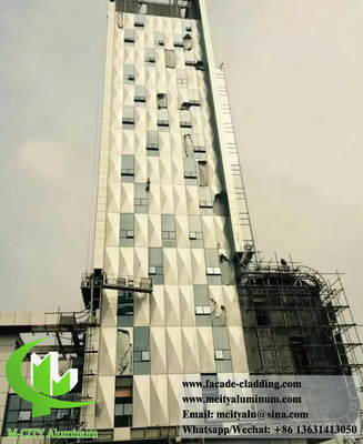 Metallbeschichtung 3D-Form Architektur-Aluminiumfolie für Wanddekoration Fassaden-System gegen Rost