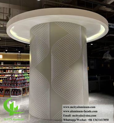 Guter Preis Decorative Aluminum Column Cladding With Perforation Pattern LED light Online