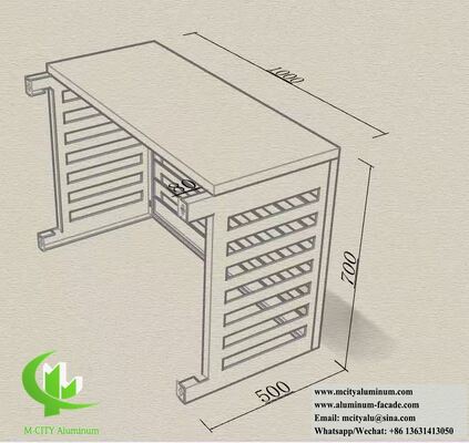 Guter Preis Individuelle Größe Aluminium-Louvred-Bildschirm-AC-Einheit-Abdeckung mit 45°-Winkel-Louvres und Pulverbeschichtung Online