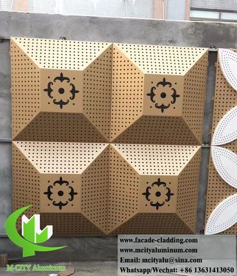 Guter Preis 3D-Form Metallbildschirm Aluminiumfassaden Perforationsblech goldene Farbe Online