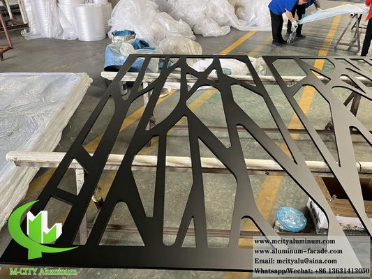 Lasergeschnittenes Metallpaneel Aluminiumbildschirm Pulver beschichtet Matte Schwarze Farbe