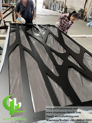 Lasergeschnittenes Metallpaneel Aluminiumbildschirm Pulver beschichtet Matte Schwarze Farbe