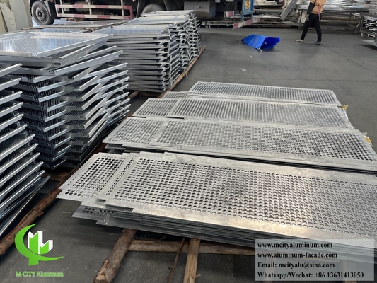 Aluminiumperforierte Fassade mit geringer Wartungsleistung, Pulverbeschichtung PVDF und hoher Brandsicherheit