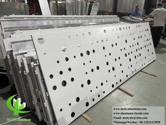 Perforierter Metallschirm Aluminiumfolie Pulver beschichtet Perlweiß Dekorationsschirm