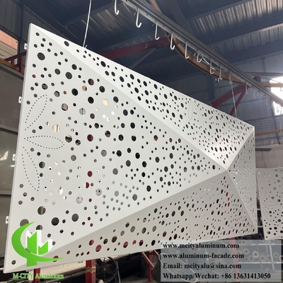 Außenfassadenbeschichtung Metallblech 3D Design Perforationsmuster PVDF Beschichtung