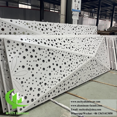 Außenfassadenbeschichtung Metallblech 3D Design Perforationsmuster PVDF Beschichtung