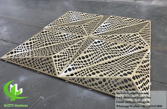 Außenfassadenbeschichtung Metallblech 3D Design Perforationsmuster PVDF Beschichtung