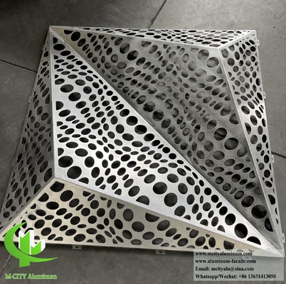 Außenfassadenbeschichtung Metallblech 3D Design Perforationsmuster PVDF Beschichtung