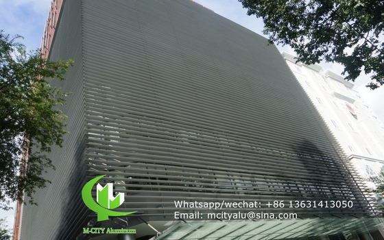 Pulverbeschichtete Architektur-Aerofoil-Profil-Aluminiumläden mit ovaler Form für Fassadenvorhang