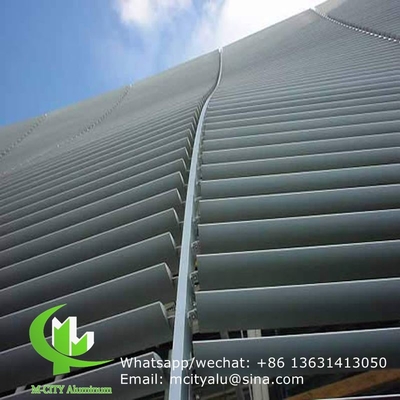 Sonnenschirm Architektonischer Aerofoil-Profil Aluminium-Schirm mit ovaler Form für Fassadenvorhang