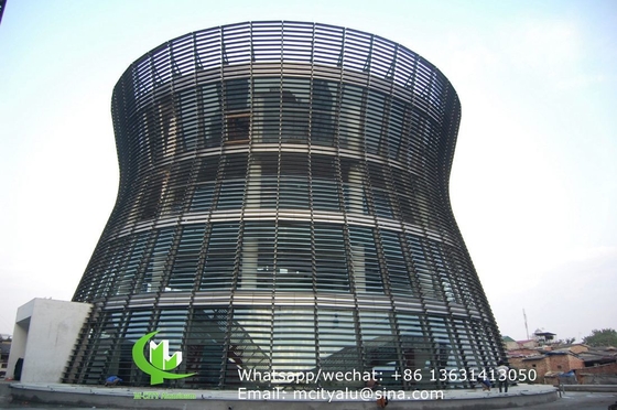 Pulverbeschichtete Sonnenbeschichtung für Fenster Aerofoil Fensterleiste Profil Aluminiumfensterleiste mit ovaler Form für Fassade Vorhangwand