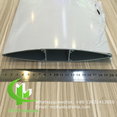 Feste Sonnenläden Architektonische Aerofoil-Profil-Aluminiumläden mit ovaler Form für Fassadenvorhang