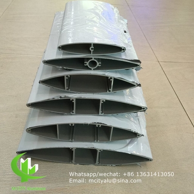 Festleuchter 400 mm Architekturaluminium Aerofoil Leuchterblatt mit elliptischer Form für Fassade Vorhangwand