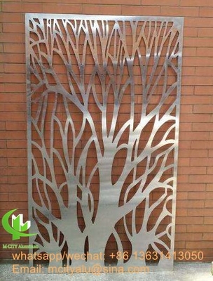 Baum Aluminiumperforiertes Blatt für Fassade Verkleidung Zaun Garten Privatsphäre Bildschirm mit 2mm Dicke Laserschneiden