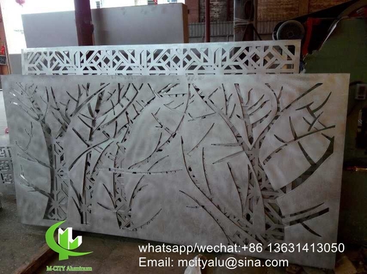 Baum Aluminium-Laser-Schnitt-Bildschirm-Platte für Zaun Dekoration perforierte Bildschirm-Platte