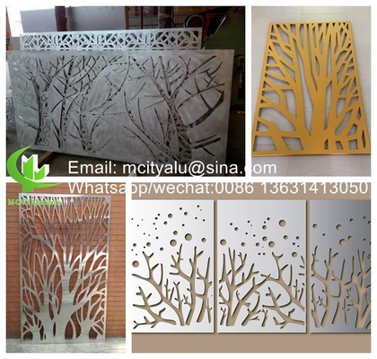 Holz Aluminiumperforiertes Blatt für Fassadenverkleidungszaun mit 2 mm Dicke Laserschneiden
