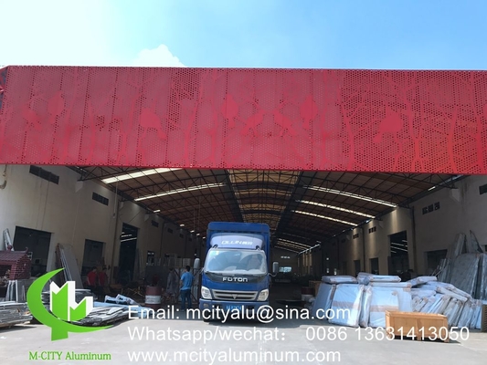 Blumenmuster Metall-Aluminium-Vorhangwand perforierte Fassadenverkleidung zur Fassadenbeschichtung
