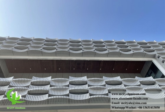 Metallbeschichtung Perforierter Aluminiumbildschirm für Wandfassadendekoration 3D-Form