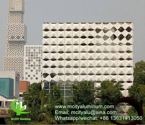 Akzo Nobel Perforierte 3mm Metall-Aluminium 3D-Fassade mit Muster-Fassadenverkleidung