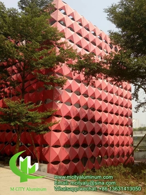 Akzo Nobel Perforierte 3mm Metall-Aluminium 3D-Fassade mit Muster-Fassadenverkleidung