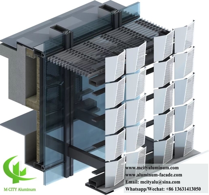 Perforierte Metallfassaden mit Aluminium-Bekleidung PVDF-Wandplatten