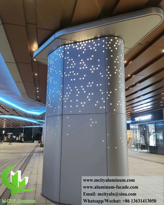 Lasergeschnitt Metallbildschirm Aluminiumspalte Verkleidung mit LED-Licht
