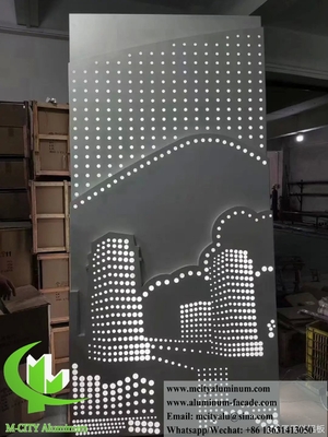 Lasergeschnitt Metallbildschirm Aluminiumspalte Verkleidung mit LED-Licht