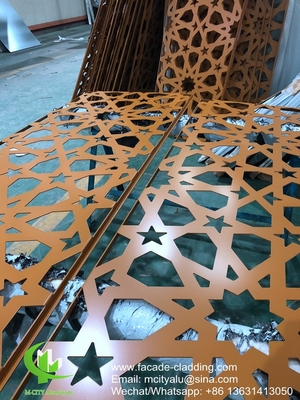 Braune Farbe Fassadenverkleidung mit Metall-Aluminiummuster für die Außenverkleidung von Fassaden