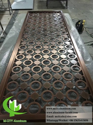 10 mm Metallpartition mit Rahmen Aluminiumbildschirm mit Laserschnittmuster