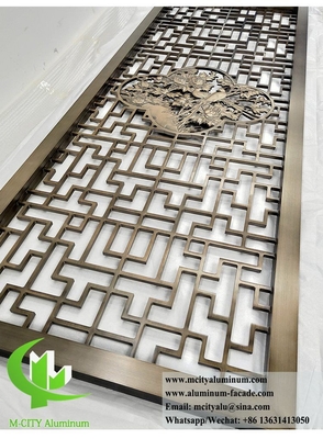 10 mm Metallpartition mit Rahmen Aluminiumbildschirm mit Laserschnittmuster