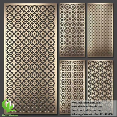 Architektonische Metallpartition Messing Farbe Innenausstattung und Außenverzierung