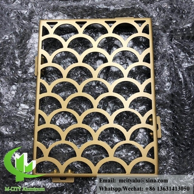 Architekturaluminiumfassade für Wandverkleidung mit Pulverbeschichtung RAL Farbe Goldfarbe
