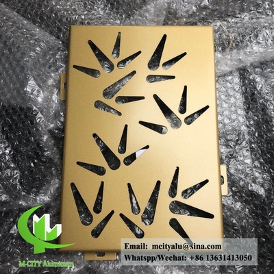 Massivaluminium-Fassadenplatte für Wandverkleidung mit Pulverbeschichtung RAL Farbe Goldfarbe