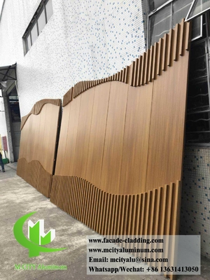 Holzkornfarbe Metall-Aluminiumplatte für Vorhangwandfassade