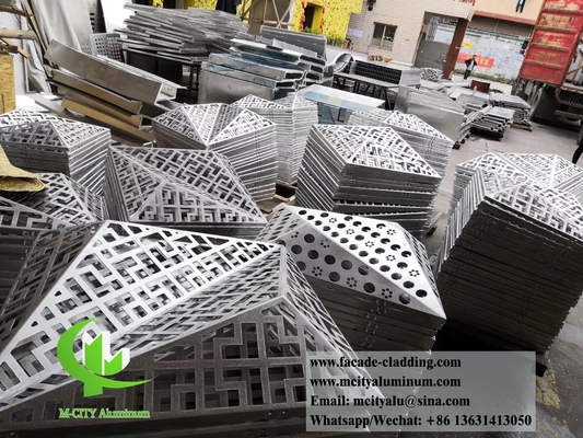 Dreieck 3D Metall-Aluminiumplatten Perforationsblech für Fassadenverkleidung