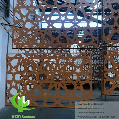 Lasergeschnittene Metallbildschirmdekoration für Fassaden, Zäune, Handgelenkdekoration Aluminiummaterial