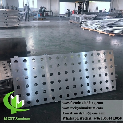 Perforierbare Metallfassadenplatten Aluminiumbildschirm Massivaluminium 3 mm Dicke Pulver beschichtet für Gebäudewandverkleidung