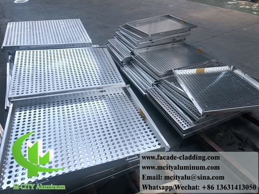 Perforierbare Metallfassadenplatten Aluminiumbildschirm Massivaluminium 3 mm Dicke Pulver beschichtet für Gebäudewandverkleidung