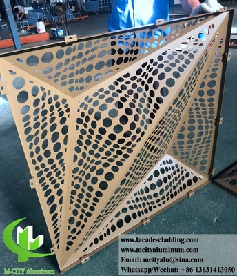 3D-perforiertes Blatt Architekturliche Aluminiumfassade Lasergeschnittenes Metallblatt zur Verkleidung