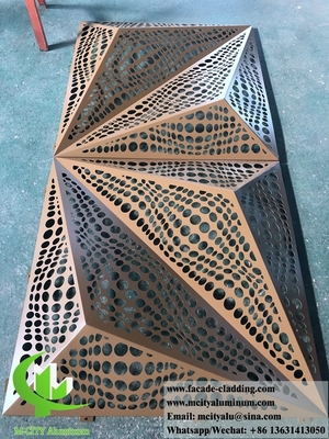 3D-perforiertes Blatt Architekturliche Aluminiumfassade Lasergeschnittenes Metallblatt zur Verkleidung
