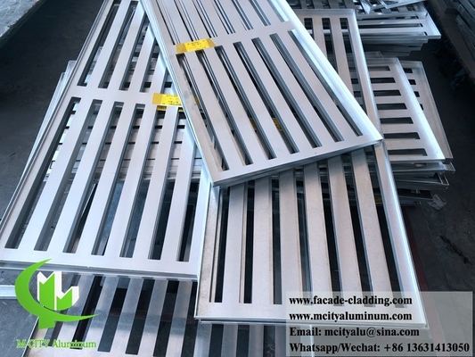 Architektonische Metallfassade Verkleidung Blatt Holz Getreide Farbe AC Louver Panel Für Sonnenschatten