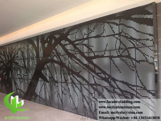 Perforierte Metallfassade, Aluminiumverkleidung in Pulverfarbe, weiß 3 mm