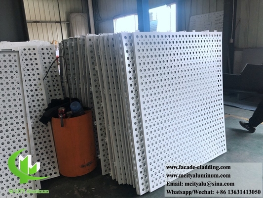 Rostfeste Metallfassade mit perforierter Aluminiummassivverkleidung Metallverkleidung mit Pulverbeschichtung