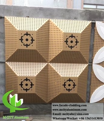 3D-Form Metallblech Aluminiumfassaden Perforationsblech goldene Farbe