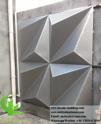 3D-Form Metallblech Aluminiumfassaden Perforationsblech goldene Farbe
