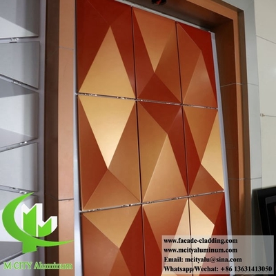 3D-Form Metallblech Aluminiumfassaden Perforationsblech goldene Farbe